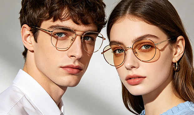 Titanium with acetate rim optical eyeglasses frame